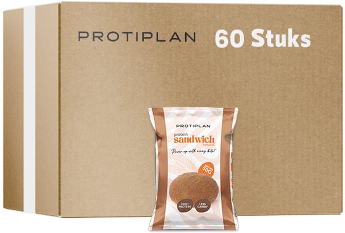 Protiplan - Protein Sandwich Natural - 60 stuks - 60 x 50 g - Eiwitrijk - Low carb