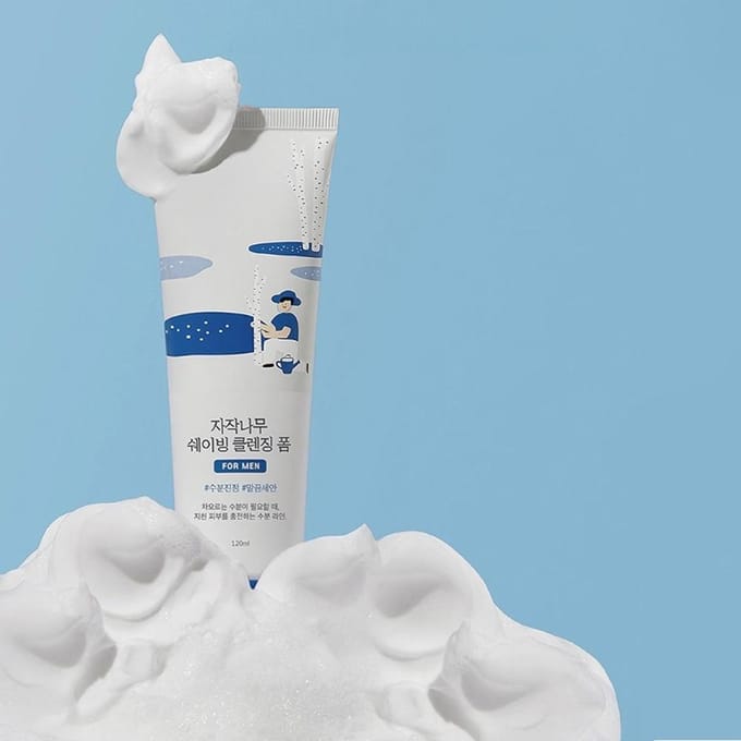 [ROUND LAB] Voor Mannen Berken Saps Scheer-Reinigingsschuim 120ml white