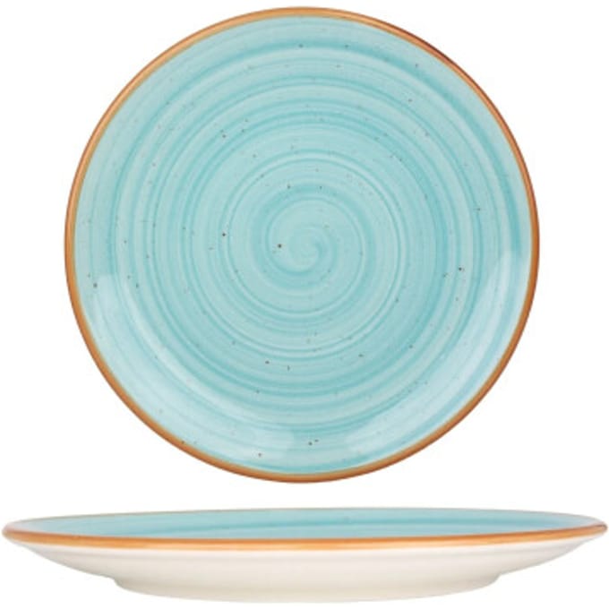 Bonna Dessertbord - Aqua - Porselein - 23 cm - set van 6