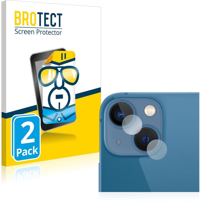 BROTECT - Screenprotector voor Apple iPhone 13 mini (ALLEEN Camera Lens) - Folie Beschermfolie transparant 2 Stuks