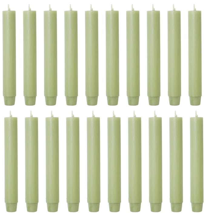 Rustik Lys chique mooie dinerkaarsen pak van 20 stuks 2.6 x 18 cm in de kleur Sage