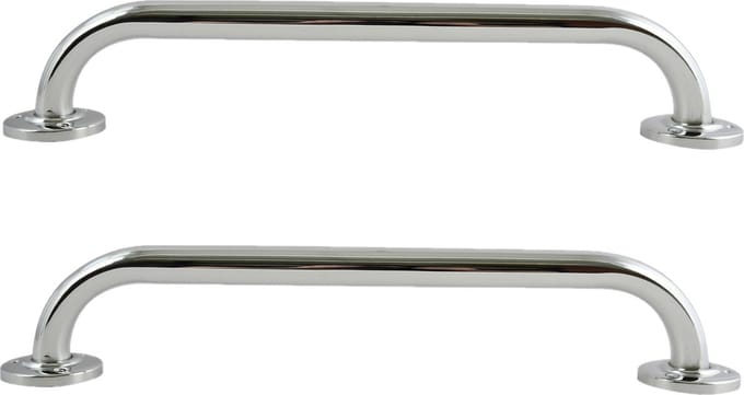 MSV Badkamer/douche wand/muur handgreep - 2x - rvs metaal - zilver - 30 cm - Extra stevige houvast beugel