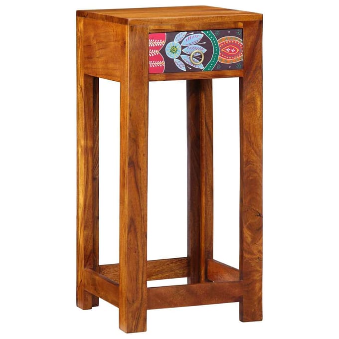 vidaXL - Floraal - Einde - Tafel - Bruin - 35 - x - 35 - x - 75 - cm
