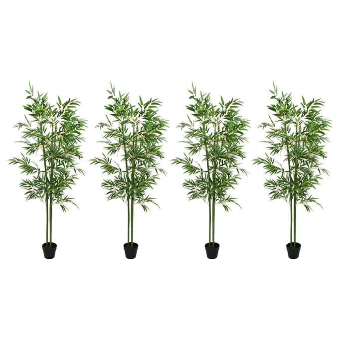 vidaXL - Kunstmatige - Bamboe - Boom - 4 - st - Groen - 60 - x - 18 - x - 190 - cm
