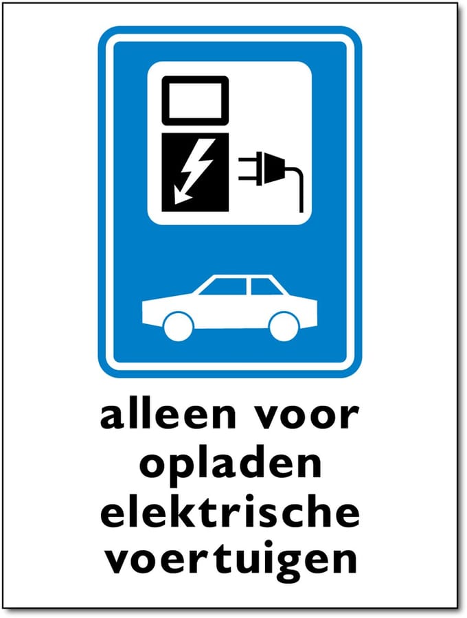Laden elektrische voertuigen bord - Forex - 30 x 40 cm - Weerbestendig
