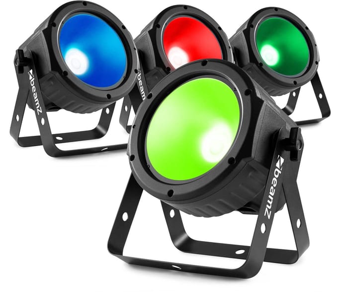 BeamZ set van 4 COB30RGB flat parren 30W met afstandsbediening