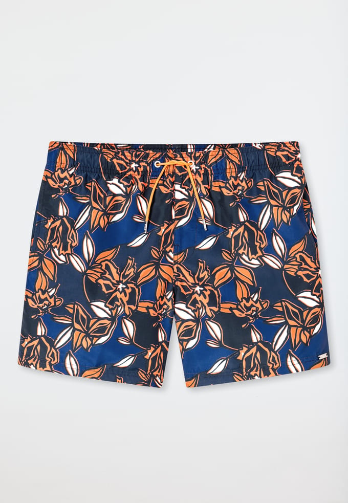 Zwemshort van geweven stof met veelkleurig patroon - aquablauw 4