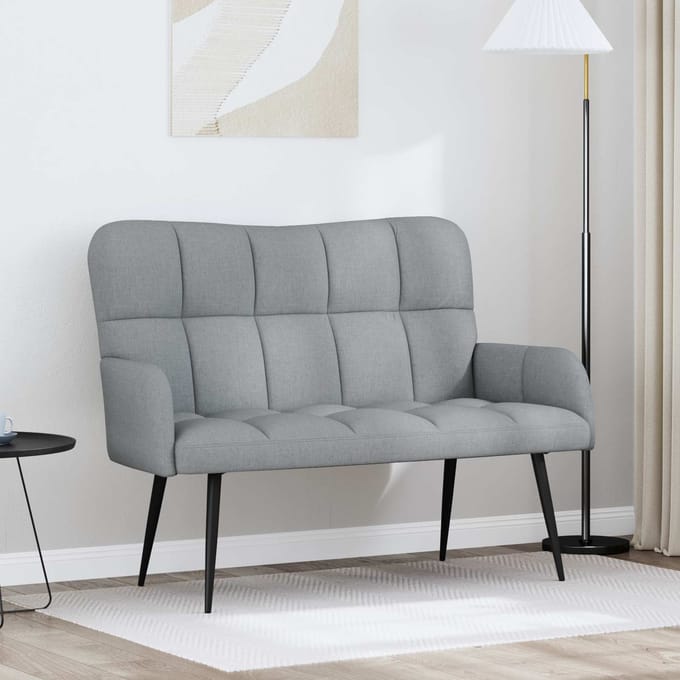 vidaXL - 2-Zits - Sofa - Lichtgrijs - 115 - x - 61 - x - 87 - cm - Stof