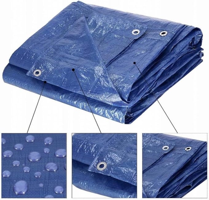 Afdekzeil - Beschermzeil Bootzeil - Objecten Afdekken - Met Oogjes - 10 x 12 m - Blauw