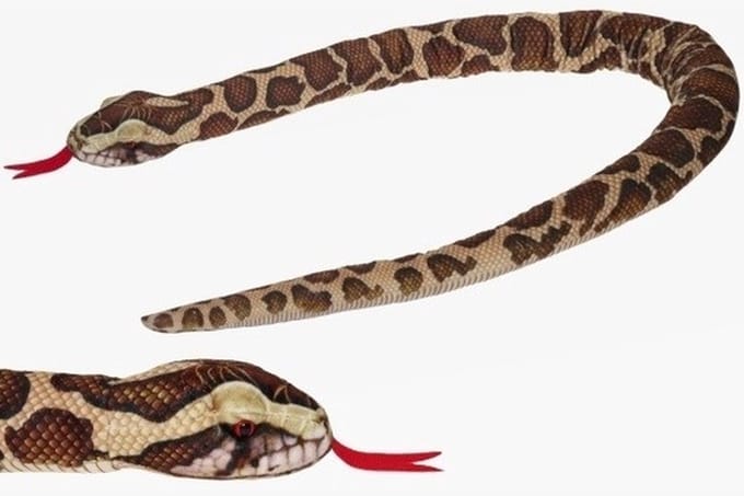 Cornelissen Pluche gevlekte Birmese python - slangen knuffel - 150 cm - speelgoed
