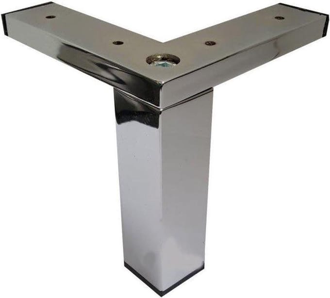FLE - Stalen meubelpoot chroom hoek 4 bij 4 cm en hoogte 15 cm