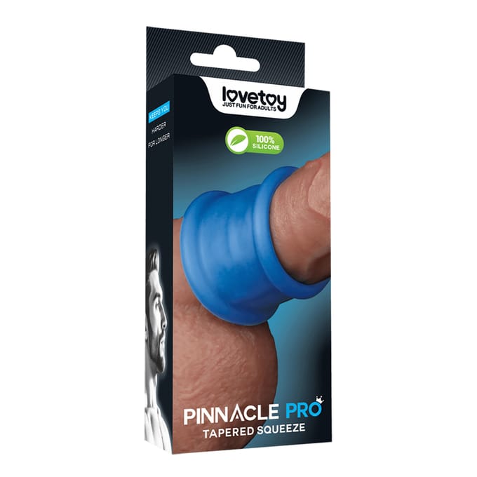 LoveToy - Pinnacle Pro - Tapered Squeeze Cockring - Blauw
