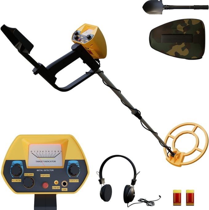 ACXIN Kinder Metaaldetector - Pinpoint & Geluid - 6,25 kHz - Verstelbaar 80-105cm - 24,5cm Zoeks