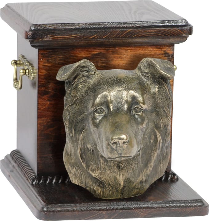 Elegante urn hond voor hondenas met Border Collie buste