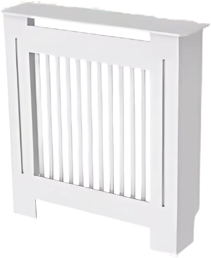 Radiatorombouw - 78x92 cm - Ombouw rooster - Verticale panelen - MDF - Stijlvol - Wit