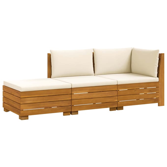 vidaXL - 3 - st - Buiten - bank - set - Massief - Acacia - Hout - Bruin