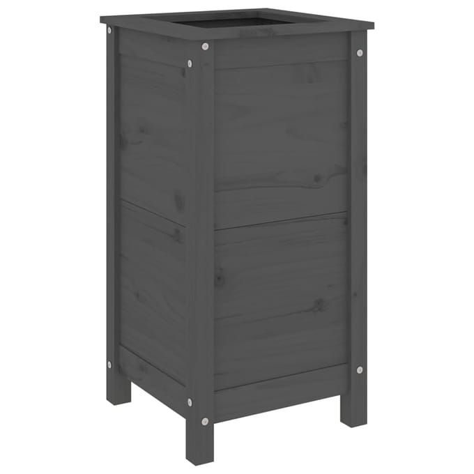 vidaXL - Plantenbak - 40x40x78 - cm - massief - grenenhout - grijs