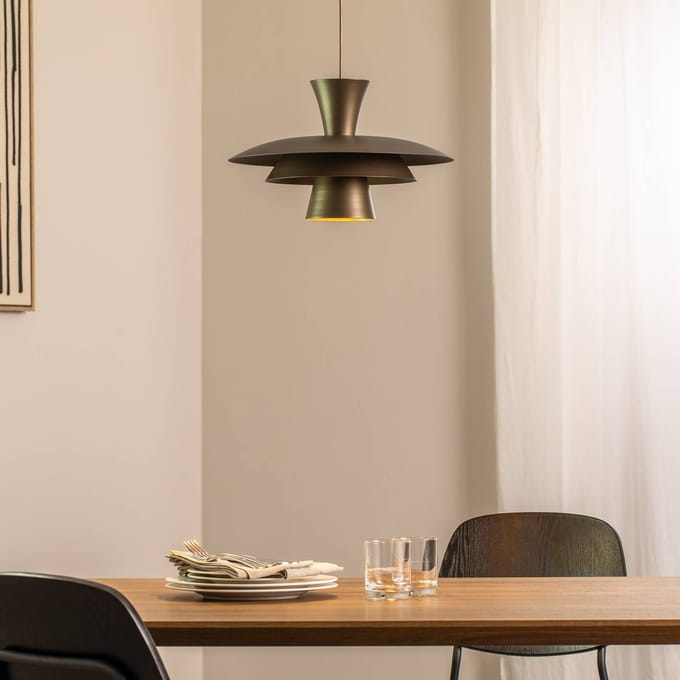 Luminex Hanglamp Plato, titaniumkleurig, metaal, Ø 38 cm, E27