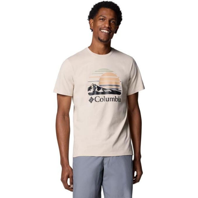 Columbia Heren Path Lake II Grafisch T-shirt (Beige)