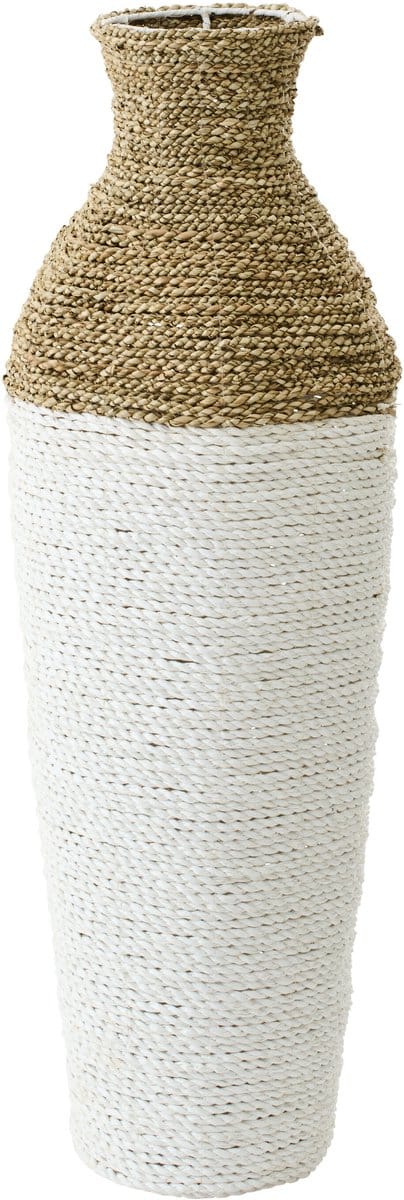 J-Line vaas - zeegras - wit/naturel