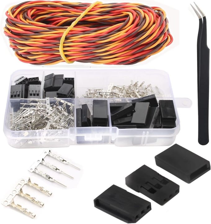 30 sets 3-pins JR servostekkers - Dupont stekkerkit met 5 m servokabel