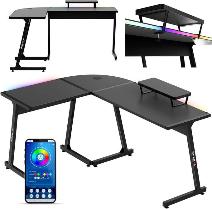 Huzaro Hero 6.0 RGB LED - Gaming Bureau - Zwart