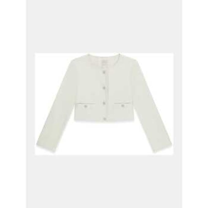 Guess kinderjasje j6rl01wfv60 g012 pu ls jacket ceremonie puur wit