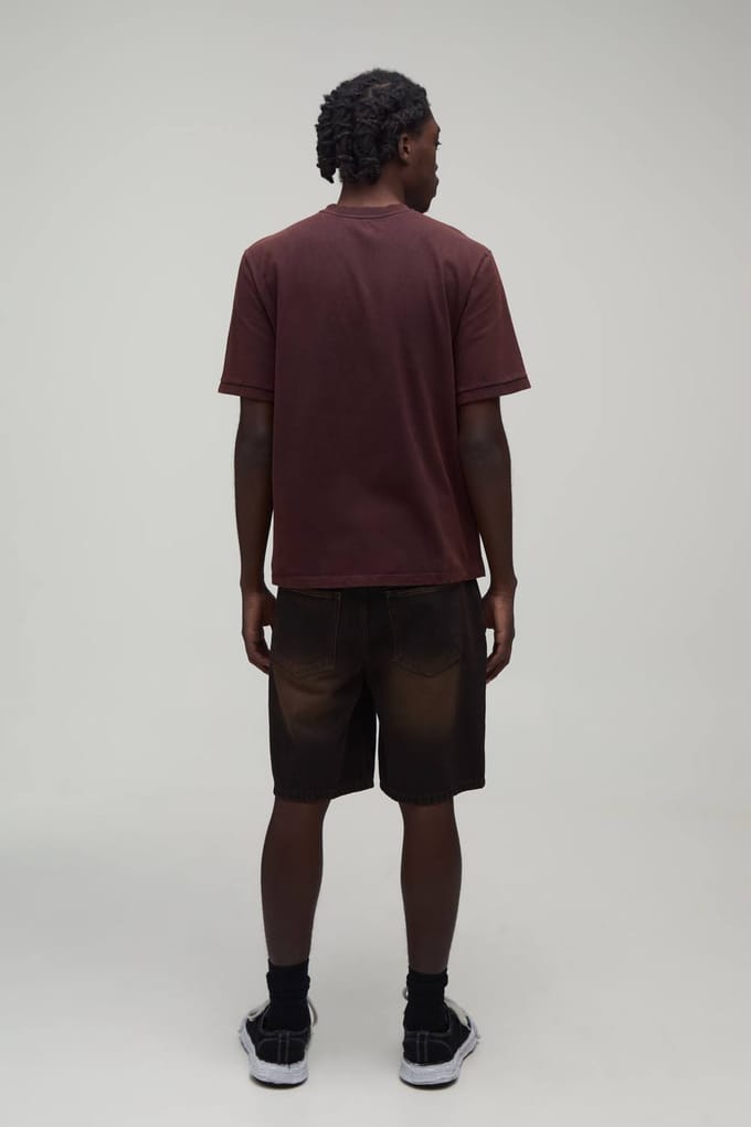 Relaxed Rigid Rhinestone Carpenter Shorts | Brown | Size 48