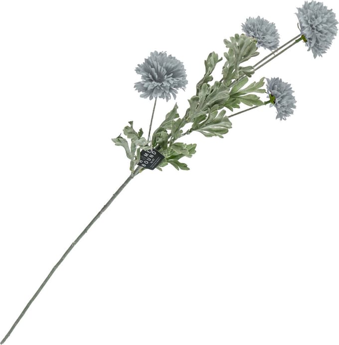 HomeBound by KY | Kunstbloem chrysant blauw | 70cm | kunsttak