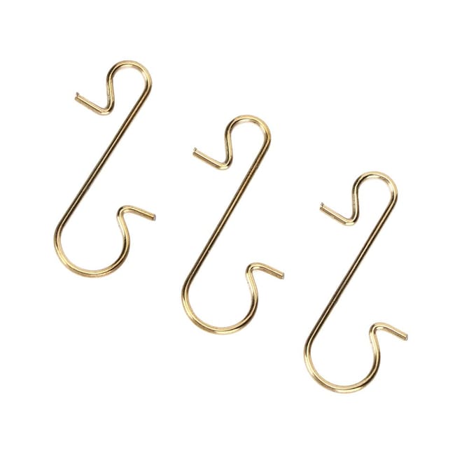 100pcs Crochets Métalliques Polyvalents en Forme de S Support d'Arbre de Noël Décoration Accessoire or