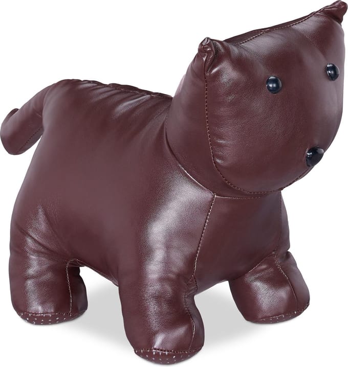 relaxdays deurstopper kat - kunstleer - dier - deurbuffer - deurstop - decoratie - bruin