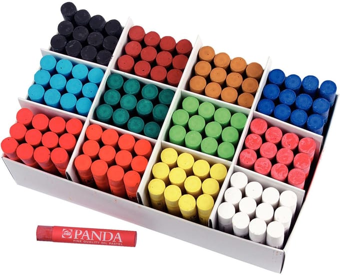 Panda oliepastels grootverpakking 144 stuks multicolor tekenplezier.