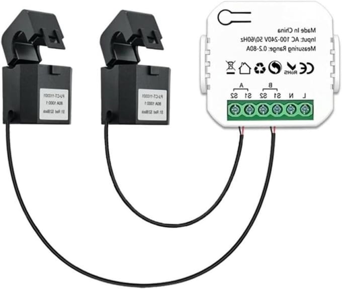 Energieverbruiksmeter - Stroommonitor - Energie Besparen - App Bediening - 80A CT Klem - Wit