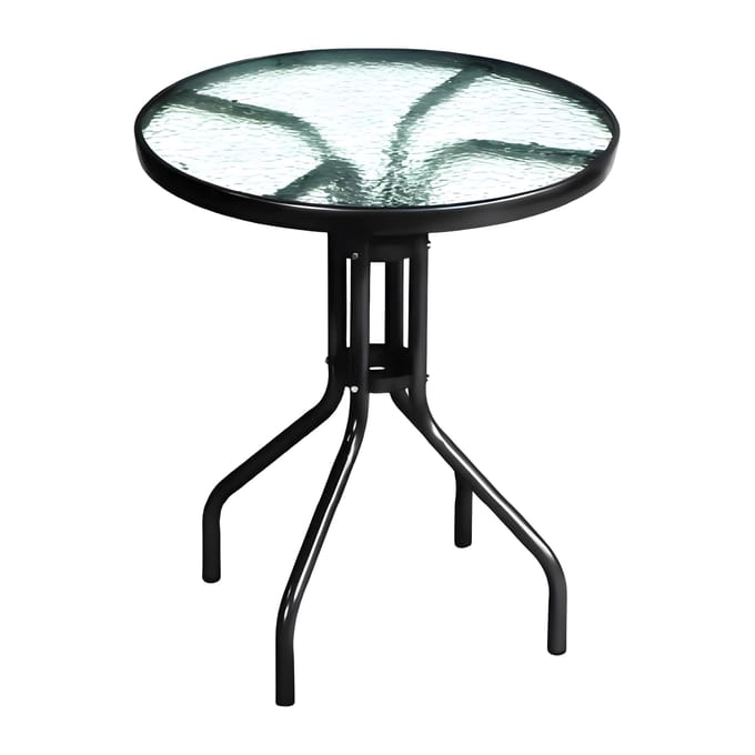 Tuintafel voor balkon terras 60cm glazen balkontafel rond metaal