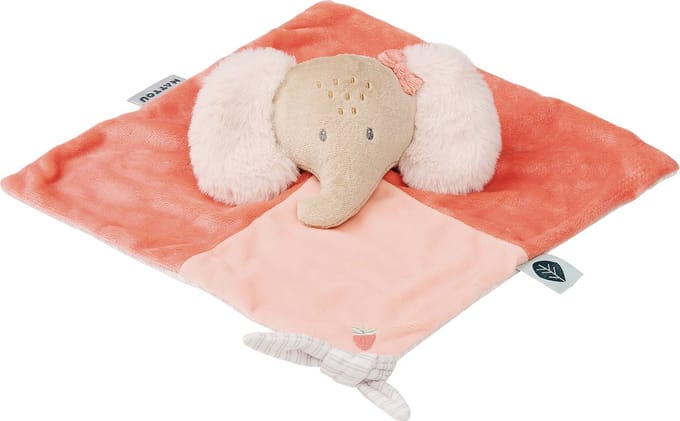 Nattou FLO, ERNEST & OLI Knuffeldoekje - Olifant - 40 cm - Roze