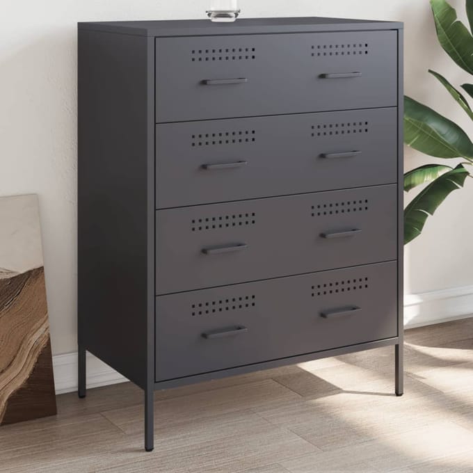 vidaXL - Dressoir - 68x39x89 - cm - staal - antracietkleurig