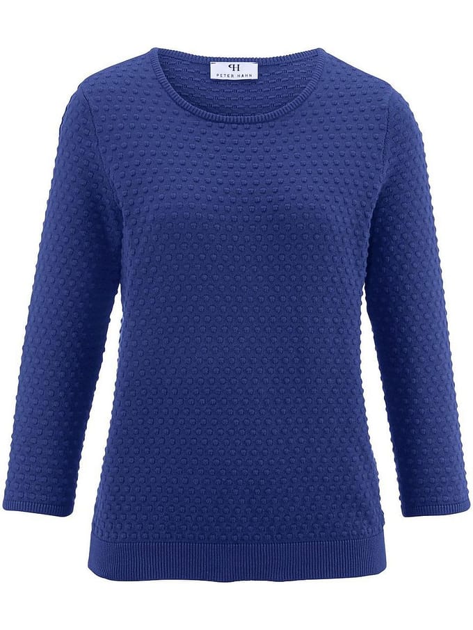 Trui ronde hals 100% SUPIMA®-katoen Van Peter Hahn blauw