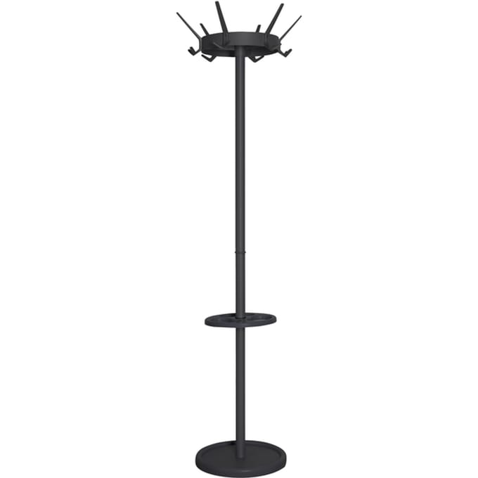 V-part - Kapstok Crown - Zwart - Staal - Kapstok staand - Inclusief parapluhouder