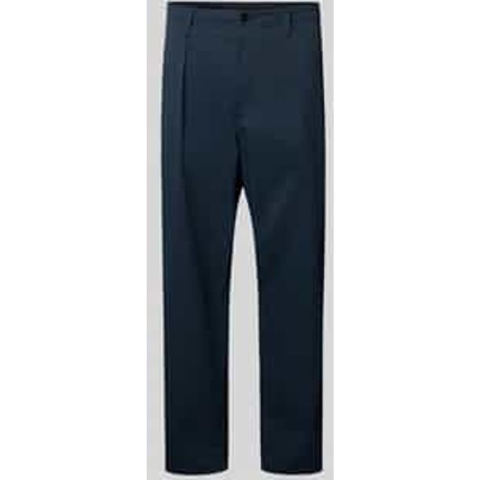 Straight fit chino met bandplooien