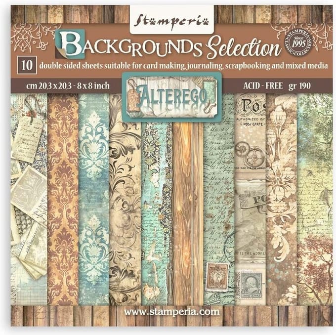 Stamperia - Alterego 8x8 Inch Paper Pack Maxi Backgrounds Selection (SBBS117)