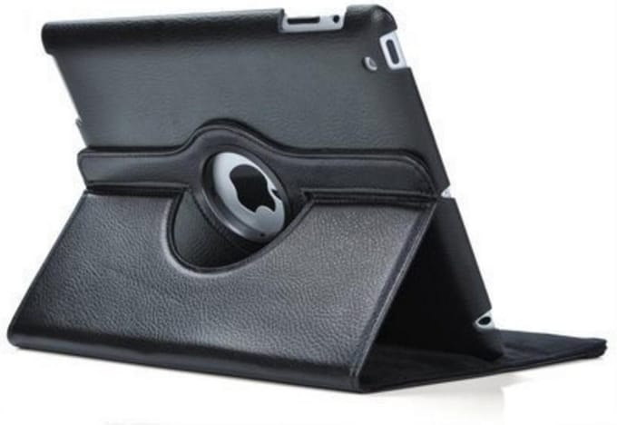 Lederen hoes draaibare cover iPad Air 1/2 - Zwart