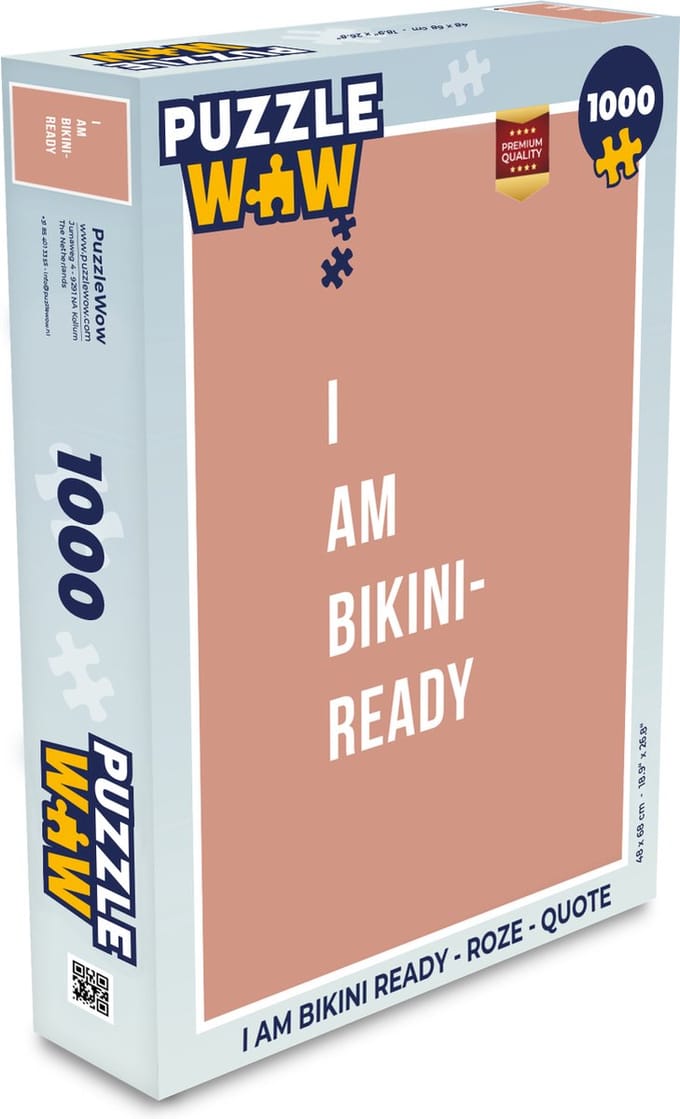 Puzzel I am bikini ready - Roze - Quote - Legpuzzel - Puzzel 1000 stukjes volwassenen
