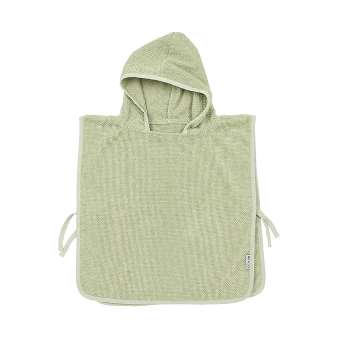 Meyco Baby Popcorn badponcho - soft olive - 1-3 jaar
