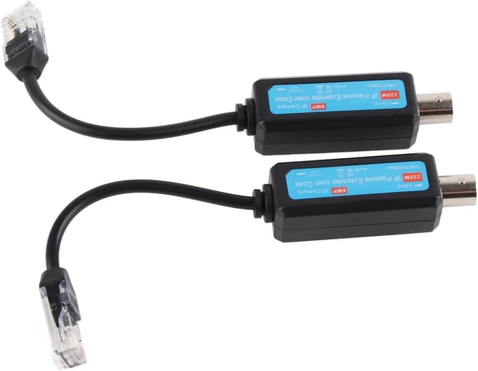 Netwerk Zender Ontvanger - IP Coax Extender - Bewakingssysteem Upgrade - 220 Meter Bereik - Compact Formaat