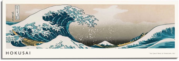 Schilderij Hokusai - The Great Wave - 52 x 156 - Hout - REINDERS