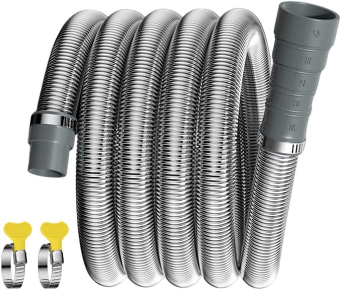 Rioolslang Camper - Afvalwaterslang Caravan - Afvalwater Afvoeren - Verstelbare Adapter - 15 Meter - Grijs