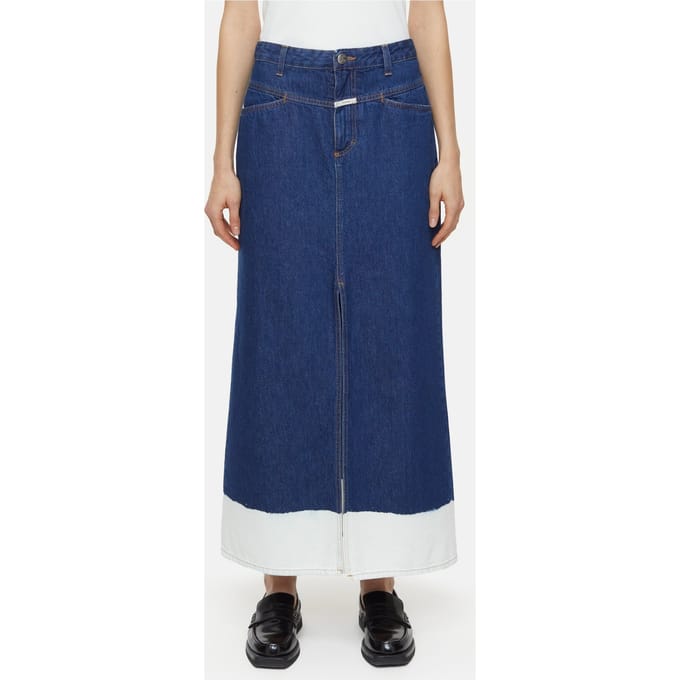 Closed Long X-pocket Skirt Mid Blue Größe: W24 | Maxiröcke Outlet | Damen | Blau