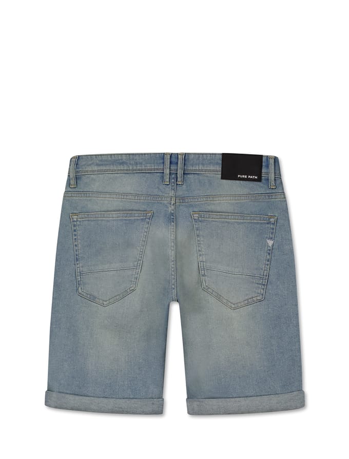 Pure Path Jeans Short The Miles Slim Fit Denim Blue Green  31