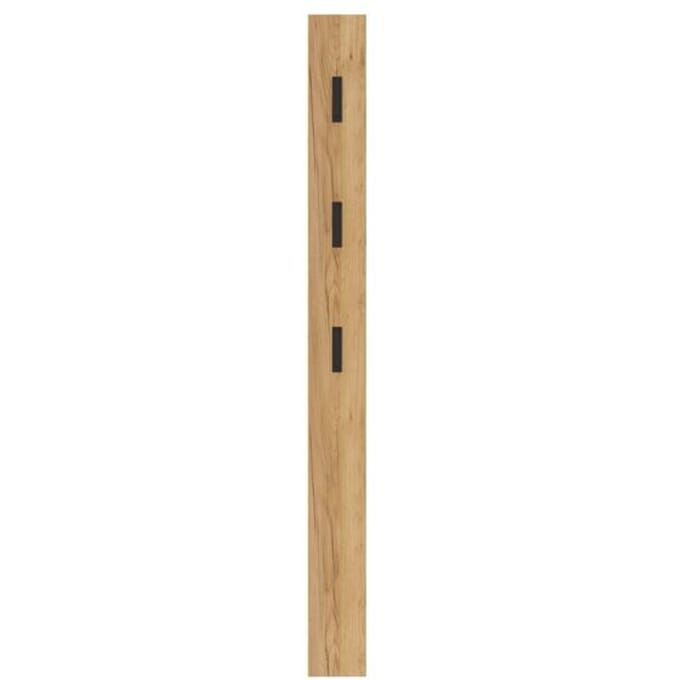 Garderobepaneel 3728 - MDF melaminehars gecoat - B 150 x D 30 x H 1700 mm -3 uitklapbare haken - eiken