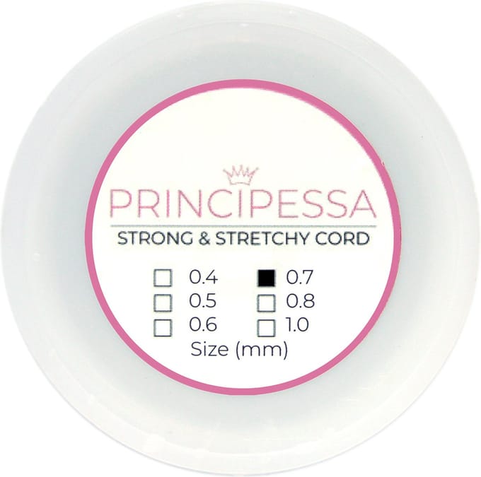 Principessa elastisch transparant rijgdraad, 0.7mm, 8,5 meter, topkwaliteit